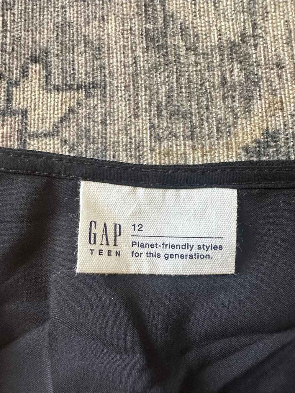 GAP Black Long-Sleeve Tiered Waist Dress